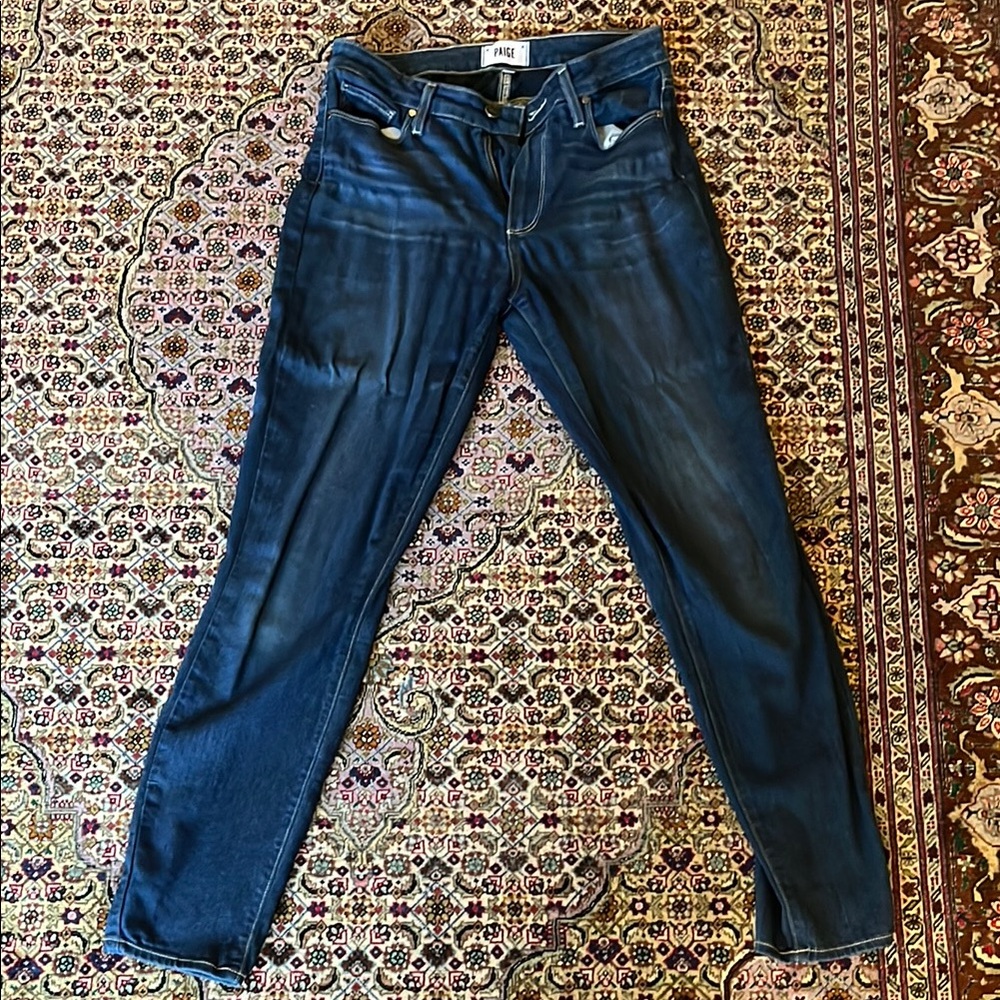 PAIGE Women's Ankle & Cropped Jeans - Dark Blue